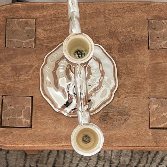 Vintage silver tone candelabra candle holder - Picture 4 of 5